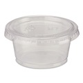 Cups and Lids | Dixie PL20CLEAR Plastic Portion Cup Lid Fits 1.5 oz to 2 oz Cups Clear 100/Sleeve 24 Sleeves/Carton image number 3
