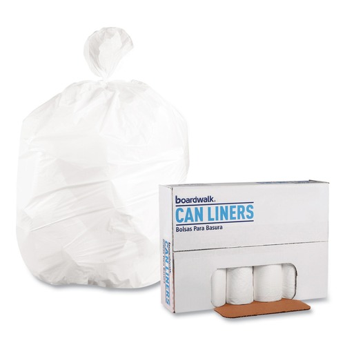 Just Launched | Boardwalk H7658HWKR01 38 in. x 58 in. 60 gal. Low-Density Waste Can Liners - White (100/Carton) image number 0