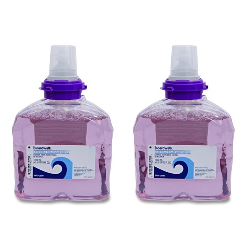 Hand Soaps | Boardwalk 5361-02-GCE00LP 1200 mL Lavender Foam Soap Refill - Cranberry Scent (2/Carton) image number 0
