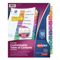 Back to School Sale | Avery 11135 Ready Index 11 in. x 8.5 in. 10-Tab 1 to 10 Customizable TOC Multicolor Tab Dividers - White/Traditional Color Tabs (1-Set) image number 0