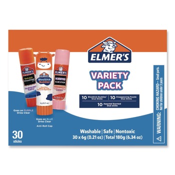 ADHESIVES AND GLUES | Elmer's 2213791 0.21 oz Glue Stick Variety Pack - Dries Clear (4/Box)