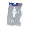 Floor Signs & Safety Signs | Headline Sign 4816 6 in. x 9 in. Women Restroom Symbol with Tactile Graphic Molded Plastic ADA Sign - Gray image number 0