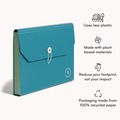 File Folders | U Brands 6594U01-12 U-Eco 9.75 in. Expansion 13-Pocket Expandable File - Ocean/Letter Size image number 1