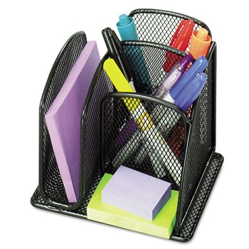 JUST LAUNCHED | Safco 3250BL Onyx 6 in. x 5.25 in. x 5.25 in. 3-Compartment Mini Organizer - Black