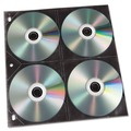 Binders | Vaultz VZ01415 Two-Sided CD Refill Pages for Three-Ring Binder with 8 Disc Capacity - Clear/Black (50/Pack) image number 3