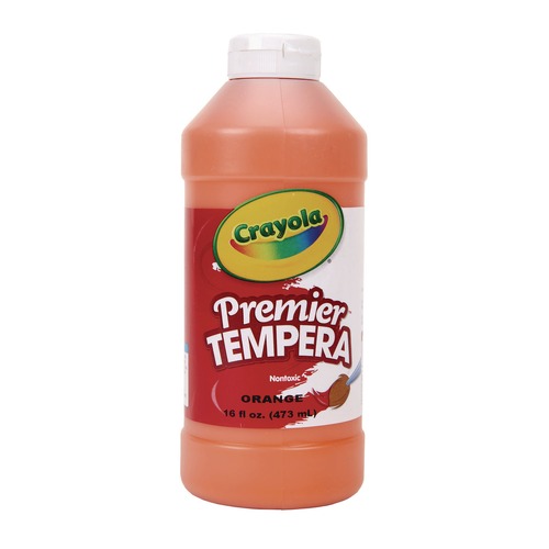Acrylic & Tempera Paint | Crayola 54-1216-036 16 oz Premier Tempera Paint - Orange image number 0