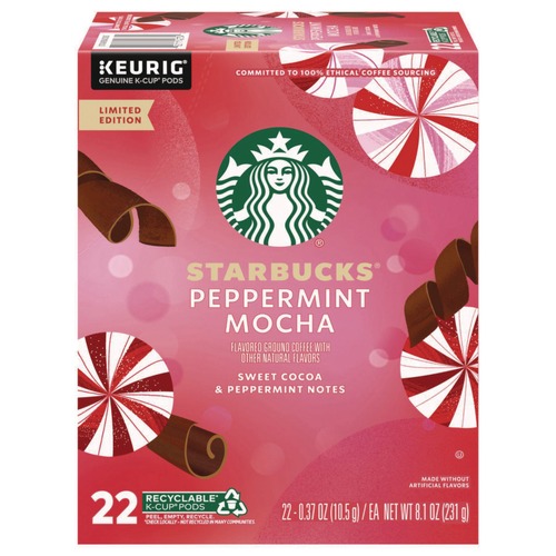 Coffee | Starbucks 12437832 Coffee K-Cups - Peppermint Mocha (4/Carton) image number 0