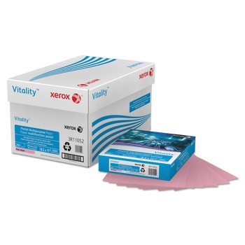 Xerox 3R11052 8.5 in. x 11 in. 20 lbs. Multipurpose Pastel Colored Paper - Pink (500/Ream)