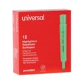 Highlighters | Universal UNV08862 Chisel Tip Fluorescent Green Ink Green Barrel Desk Highlighters (1 Dozen) image number 1