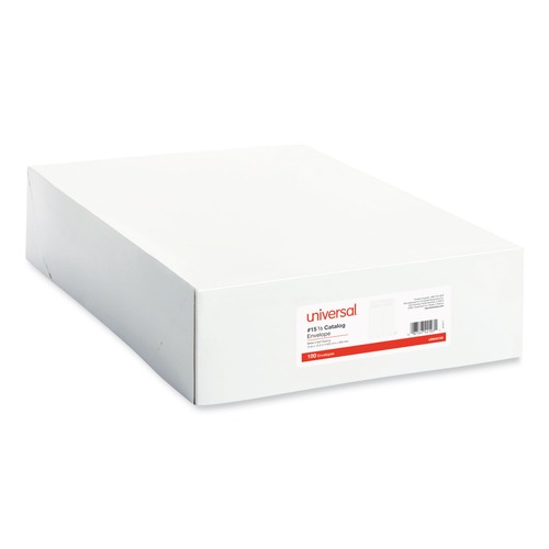 Envelopes & Mailers | Universal UNV42103 Self-Stick Open-End #15-1/2 Square Flap 12 in. x 15.5 in. Catalog Envelopes - White (100/Box) image number 0