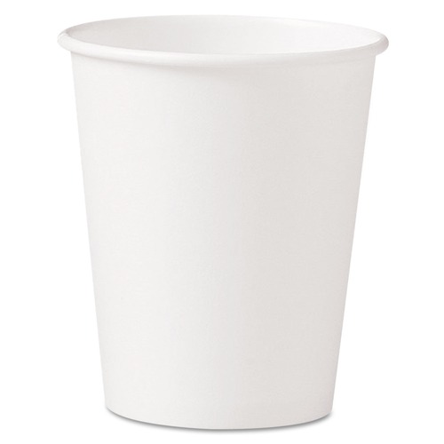  | SOLO 370W-2050 10 oz. Single-Sided Poly Paper Hot Cups - White (1000/Carton) image number 0