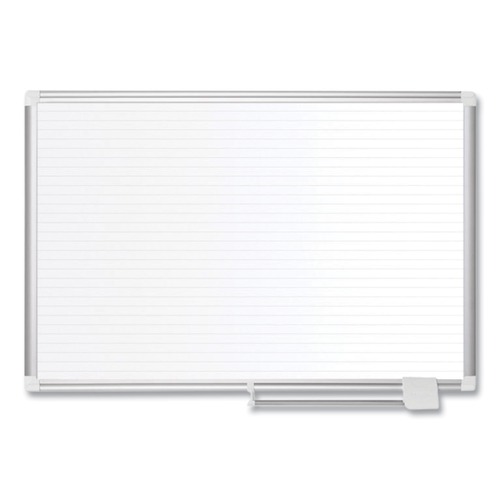 White Boards | MasterVision MA0594830 48 in. x 36 in. Ruled Magnetic Steel Dry Erase Planning Board - White Surface/Satin Aluminum Frame image number 0