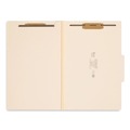 File Folders | Smead 18700 2 in. Expansion 1 Divider 4 Fasteners Legal Size Four-Section Top Tab Classification Folders - Manila (10/Box) image number 1