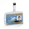 Label & Badge Holders | Durable 800519 Vertical/Horizontal Clip ID/Security Card Holder Set - Clear (25/Pack) image number 7