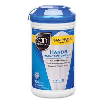 Sani Professional NIC P92084 7.5 in. x 5 in. Hands Instant Sanitizing Wipes (6/Carton)