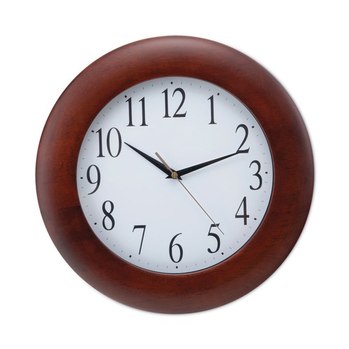 Back to School Sale | Universal UNV10414 12-3/4 in. Round Wood Clock - Cherry image number 0
