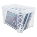 Back to School Sale | Advantus 40307 Holds (400) 3 in. x 5 in. Cards 6.25 in. x 3.88 in. x 3.5 in. Plastic Super Stacker Storage Boxes - Clear image number 2
