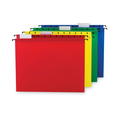 File Folders | Smead 64026 1/5-Cut Tabs Poly Hanging Folders - Assorted Colors/Letter Size (12/Pack) image number 0