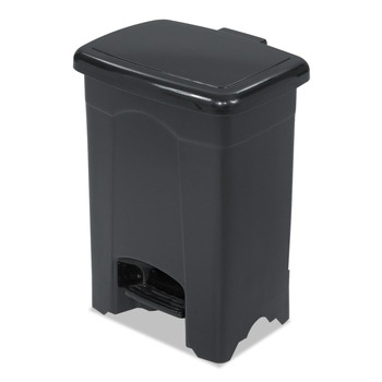 Safco 9710BL 4 Gallon Plastic Plastic Step-On Receptacle - Black