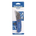 Box Cutters & Utility Knives | Great Neck 12113 2 in. Blade 3.5 in. Aluminum Handle 1 Utility Blade Sheffield Folding Lockback Knife - Blue image number 9
