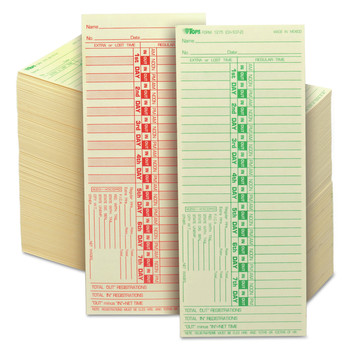 RECORDKEEPING AND FORMS | TOPS 1275 3.5 x 9 Two-Side Time Clock Cards Replacement for CH-107-2 (500/Box)