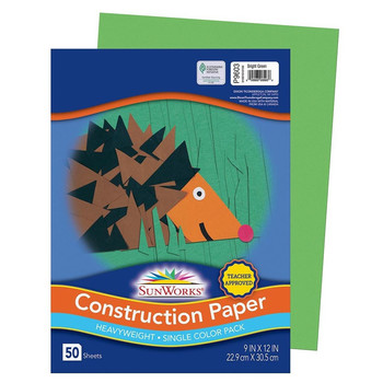  | Prang P9603 9 in. x 12 in. 50 lb Text Weight SunWorks Construction Paper - Bright Green (50/Pack)