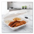 Food Trays, Containers, and Lids | Dart 90HTPF3VR 9.01 in. x 9.4 in. x 3.1 in. 3-Compartments Insulated Foam Hinged Lid Containers - White (200/Carton) image number 3