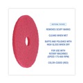  | Boardwalk BWK4017RED 17 in. Diameter Buffing Floor Pads - Red (5/Carton) image number 6