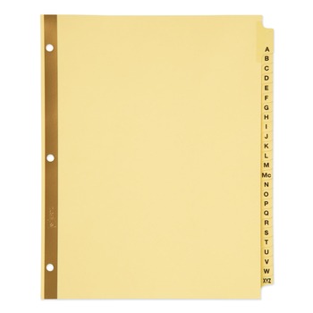 Avery 11306 11 in. x 8.5 in. 25-Tab Preprinted Laminated A to Z Tab Dividers with Gold Reinforced Binding Edge - Buff (1-Set)