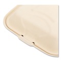 Food Trays, Containers, and Lids | Boardwalk BWKHNGE3C9NPFA 9 in. x 3.19 in. x 9 in. Bagasse PFAS-Free 3-Compartment Food Containers - Tan (200/Carton) image number 3