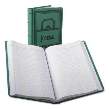 Boorum & Pease 66-500-J 11.75 x 7.25 Sheets Journal-Style Rule Account Journal - Blue Cover