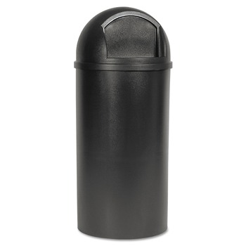 Rubbermaid Commercial FG816088BRN Marshal 15-Gallon Plastic Round Classic Container - Brown