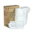 Food Trays, Containers, and Lids | Pactiv Corp. YHLW08010000 SmartLock 8 in. x 8 in. x 3 in. Medium Foam Hinged Lid Container - White (150/Carton) image number 0