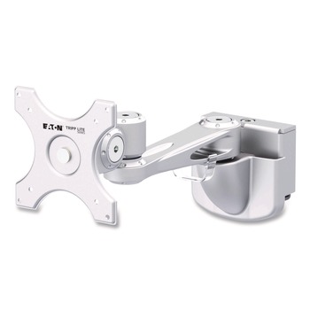 DESK ACCESSORIES AND OFFICE ORGANIZERS | Tripp Lite DMSW1332MTAA Single-Extension Monitor Mount for Slat Wall System for 32-in TVs 4.9w x 4.7d x 14.2h Silver Supports 22 lb
