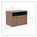 Office Filing Cabinets & Shelves | Alera ALELS583020WA Open Office Series 29.5 in. x 19.13 in. x 22.88 in. 2-Drawer Low File Cabinet Credenza - Walnut image number 4