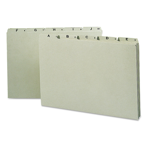 File Folders | Smead 52376 1/5-Cut Top Tab A to Z 8.5 in. x 14 in. Alphabetic Top Tab Indexed File Guide Set - Green (25/Set) image number 0