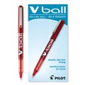 Pens | Pilot 35202 VBall Extra-Fine 0.5 millimeter Stick Liquid Ink Rollerball Pen - Red Ink/Red/Clear Barrel (1-Dozen) image number 0