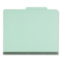 File Folders | Universal UNV10407 2 Dividers 6 Fasteners Heavy-Duty Pressboard Cover Letter Size Six-Section Classification Folders - Light Green (20/Box) image number 2