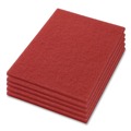 Cleaning & Janitorial Accessories | Americo 40441420 14 in. x 20 in. Buffing Pads - Red (5/Carton) image number 0