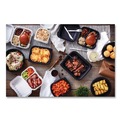 Food Trays, Containers, and Lids | Pactiv Corp. YCN809030000 3-Compartment 9 x 9 x 3.1 EarthChoice SmartLock Microwavable MFPP Plastic Hinged Lid Container - White (120/Carton) image number 5
