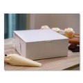 Food Trays, Containers, and Lids | SCT SCH 0989 12 in. x 12 in. x 6 in. Paper One-Piece Non-Window Bakery Boxes - White (50/Carton) image number 2