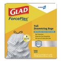 Trash Bags | Glad 70427 ForceFlex 13 Gallon 0.72 mil 23.75 in. x 24.88 in. Tall Kitchen Drawstring Trash Bags - Gray (100/Carton) image number 2