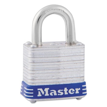 PRODUCTS | Master Lock 7D 1.12 in. Wide 2 Keys Laminated Steel Body Four-Pin Tumbler Lock - Silver/Blue