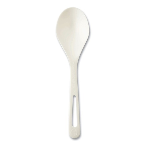 Cutlery | World Centric SO-PS-B TPLA Compostable Cutlery Soup Spoon - White (1000/Carton) image number 0