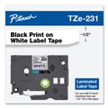 Tapes | Brother P-Touch TZE231 0.47 in. x 26.2 ft. TZE Standard Adhesive Laminated Labeling Tape - Black on White image number 1