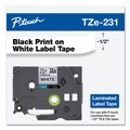 Tapes | Brother P-Touch TZE231G 0.47 in. x 26.2 ft. TZE Standard Adhesive Laminated Labeling Tape - Black on White image number 1