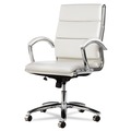 Just Launched | Alera ALENR4206 Neratoli Series 18.3 in. to 21.85 in. Seat Height Up to 275 lbs. Mid-Back Slim Profile Faux Leather Chair - White Seat/Back, Chrome image number 3