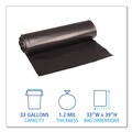 Just Launched | Boardwalk X6639SKKR01 33 in. x 39 in. 33 gal. 1.2 mil Recycled Low-Density Polyethylene Can Liners - Black (100/Carton) image number 3