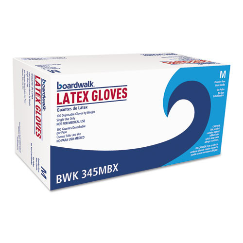 Disposable Gloves | Boardwalk BWK345MCT General Purpose 4.4 Mil Powder-Free Latex Gloves - Medium, Natural (1000/Carton) image number 0