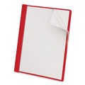 Report Covers & Pocket Folders | Universal UNV57123 0.5 in. Capacity 8.5 in. x 11 in. Prong Fastener Clear Front Report Cover - Clear/Red (25/Box) image number 0